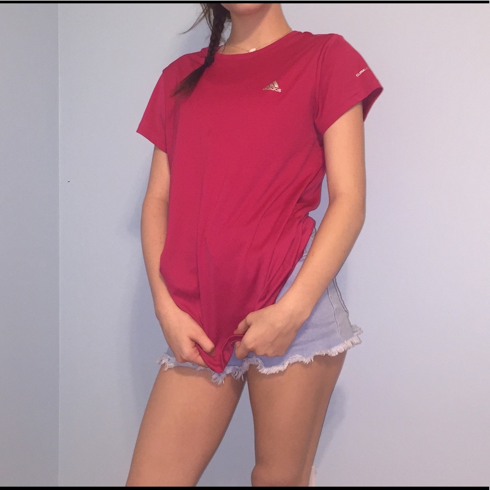 Adidas hot pink shirt so cute BRAND NEW